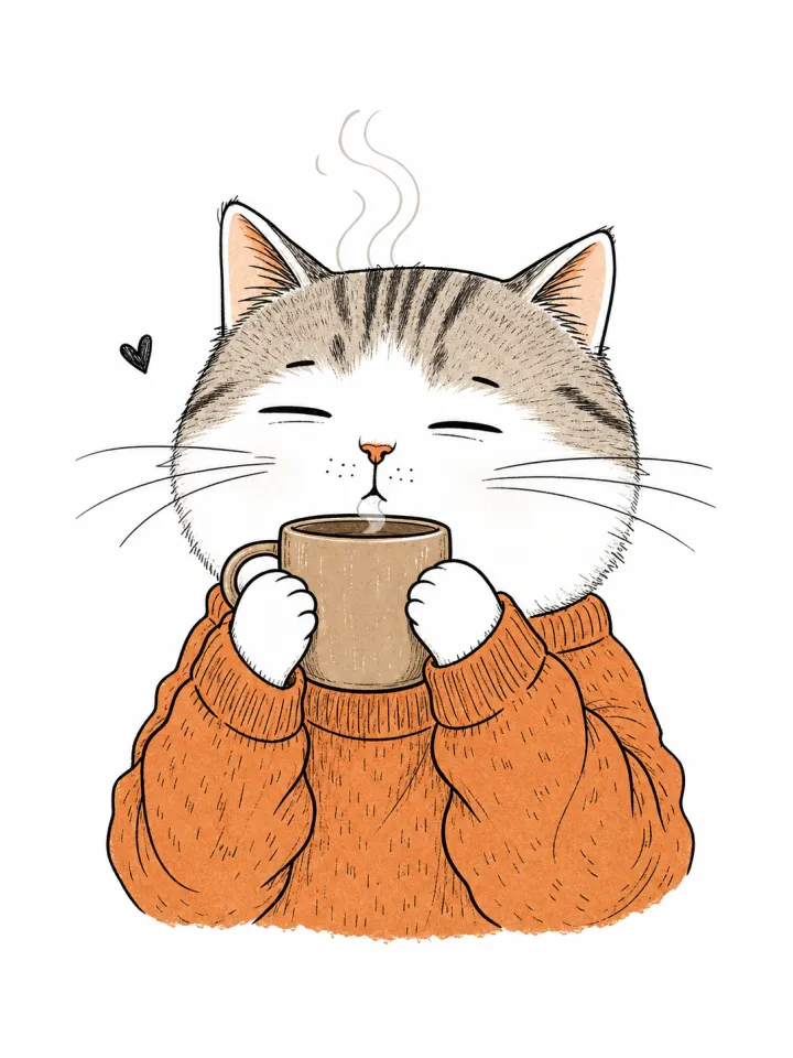 捧杯小猫插图